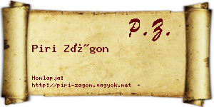 Piri Zágon névjegykártya